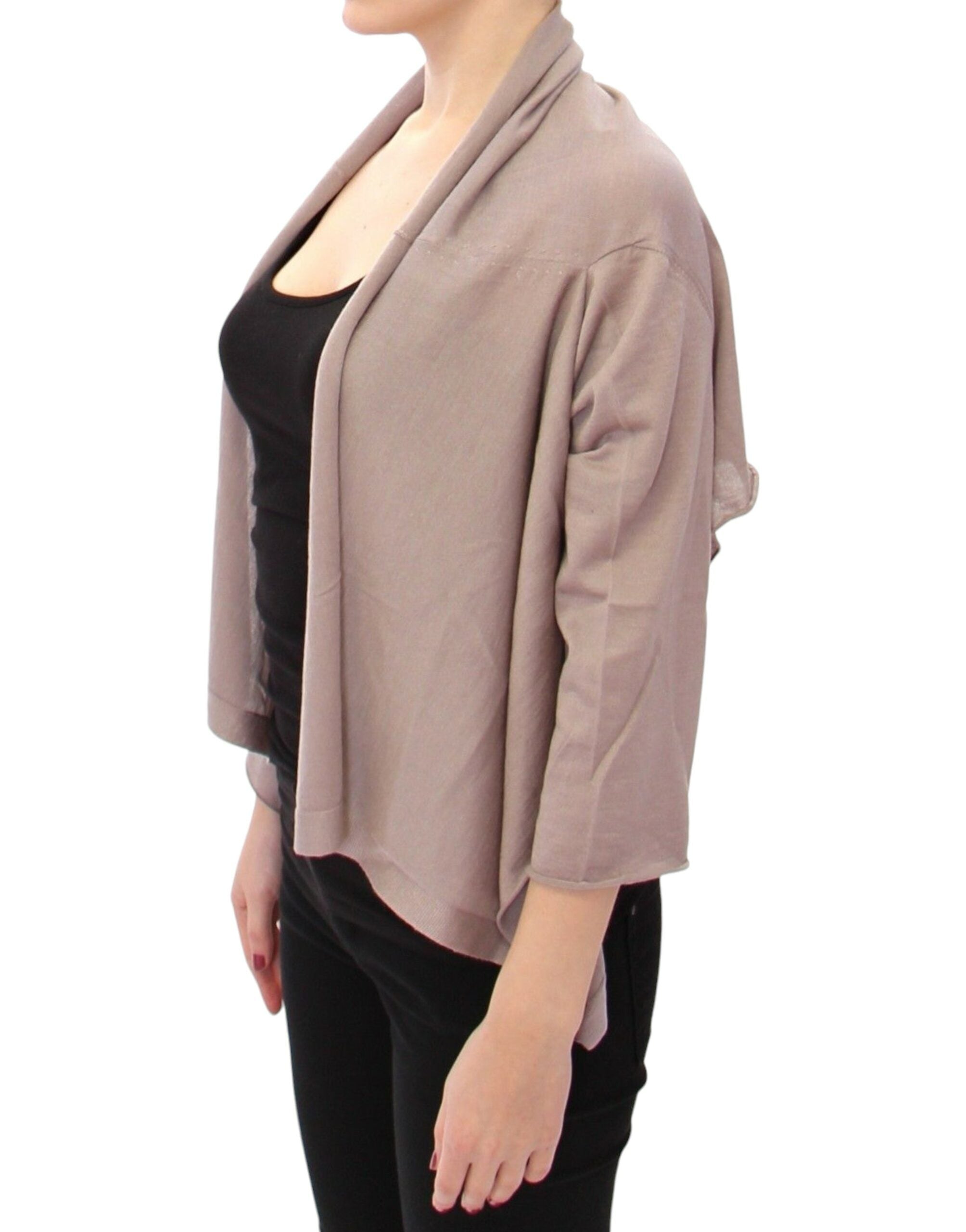 Elegant Cashmere-Silk Blend Light Knit Shrug - ventzia