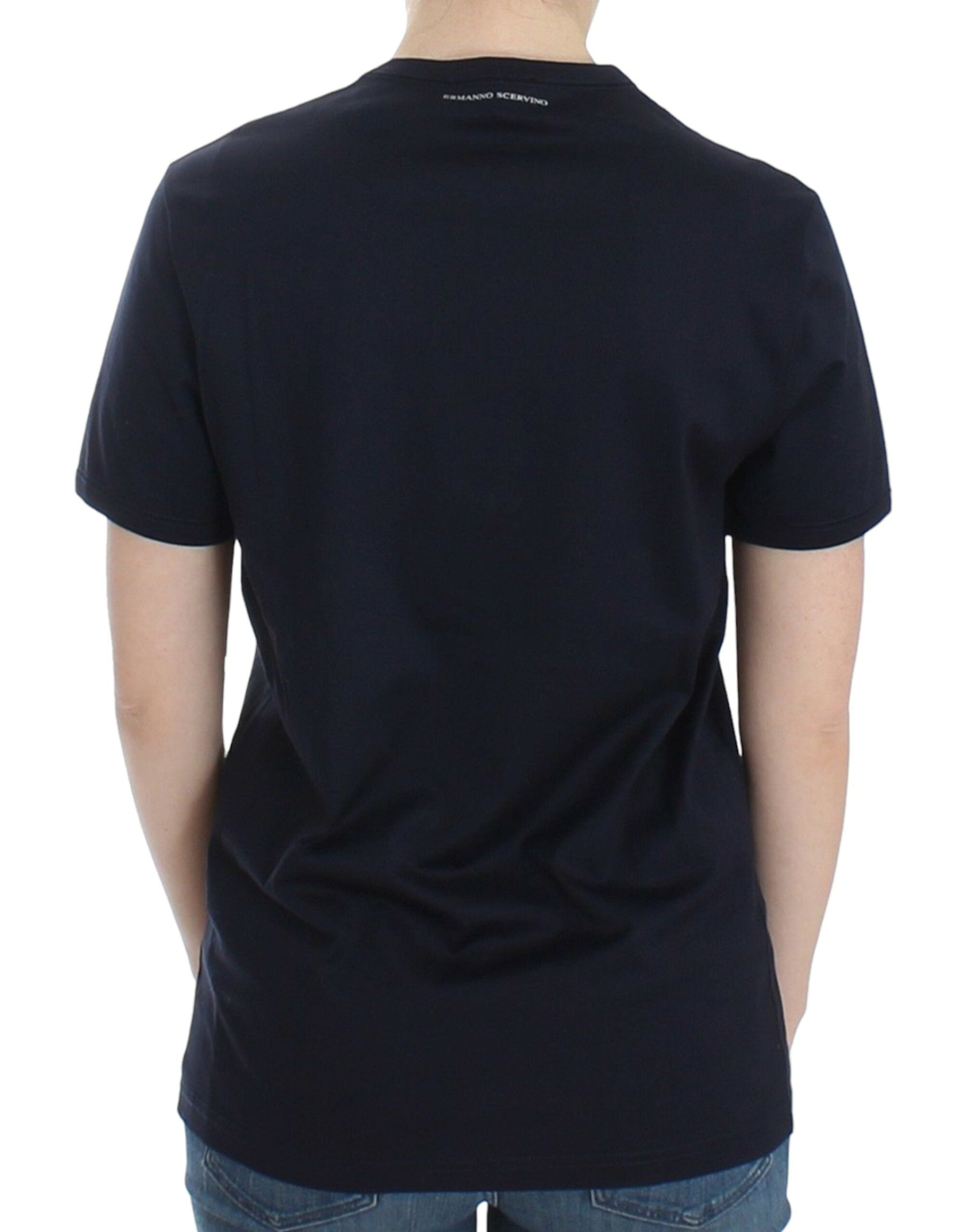 Elegant Blue Cotton Sweater - ventzia