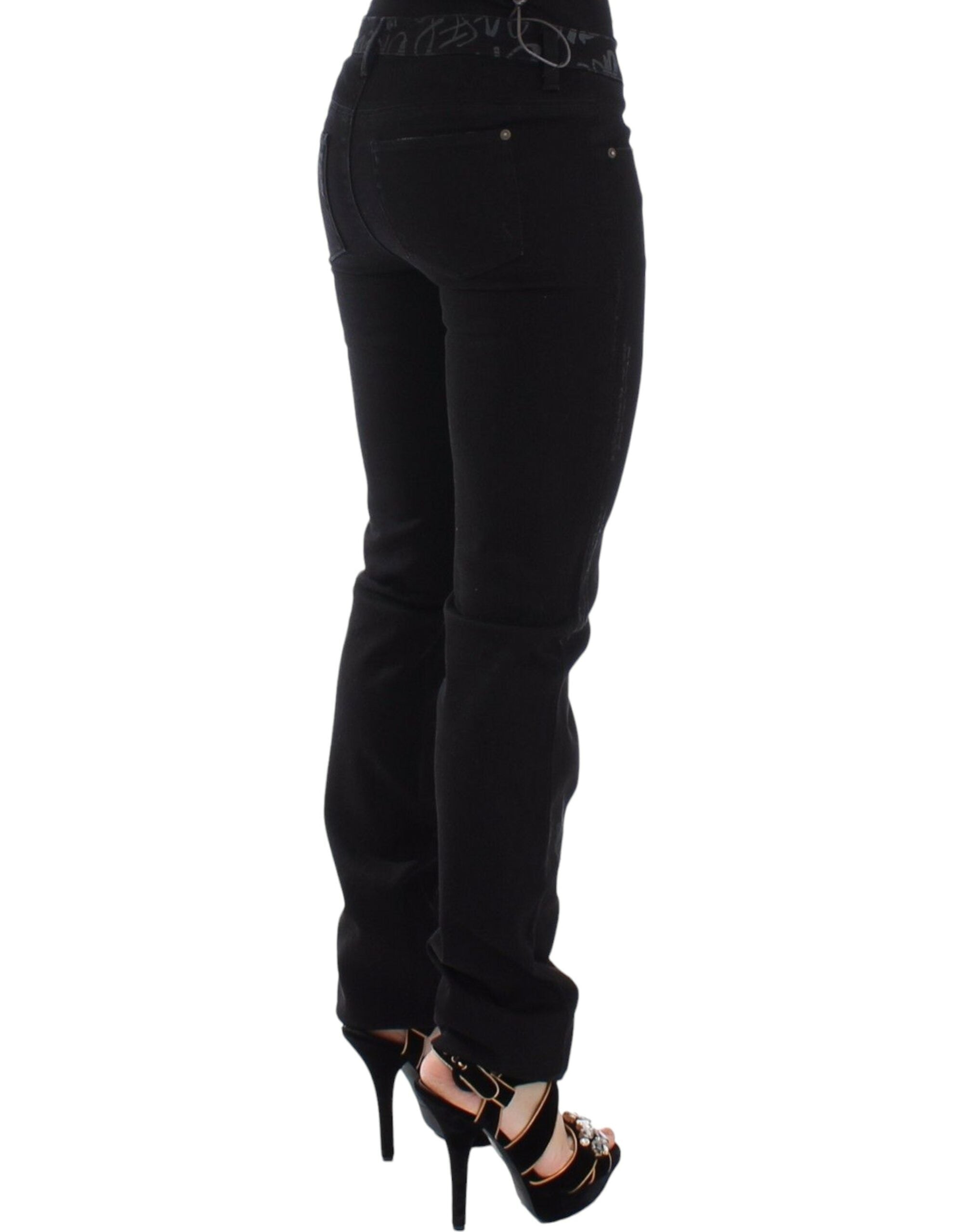 Chic Black Skinny Statement Jeans - ventzia