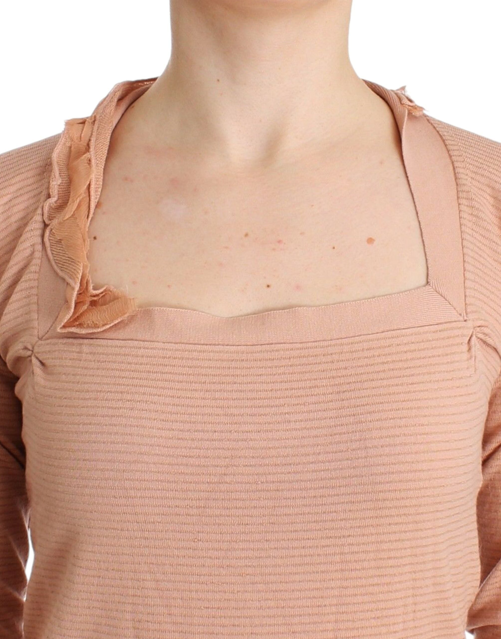 Chic Striped Wool Blend Orange Sweater - ventzia