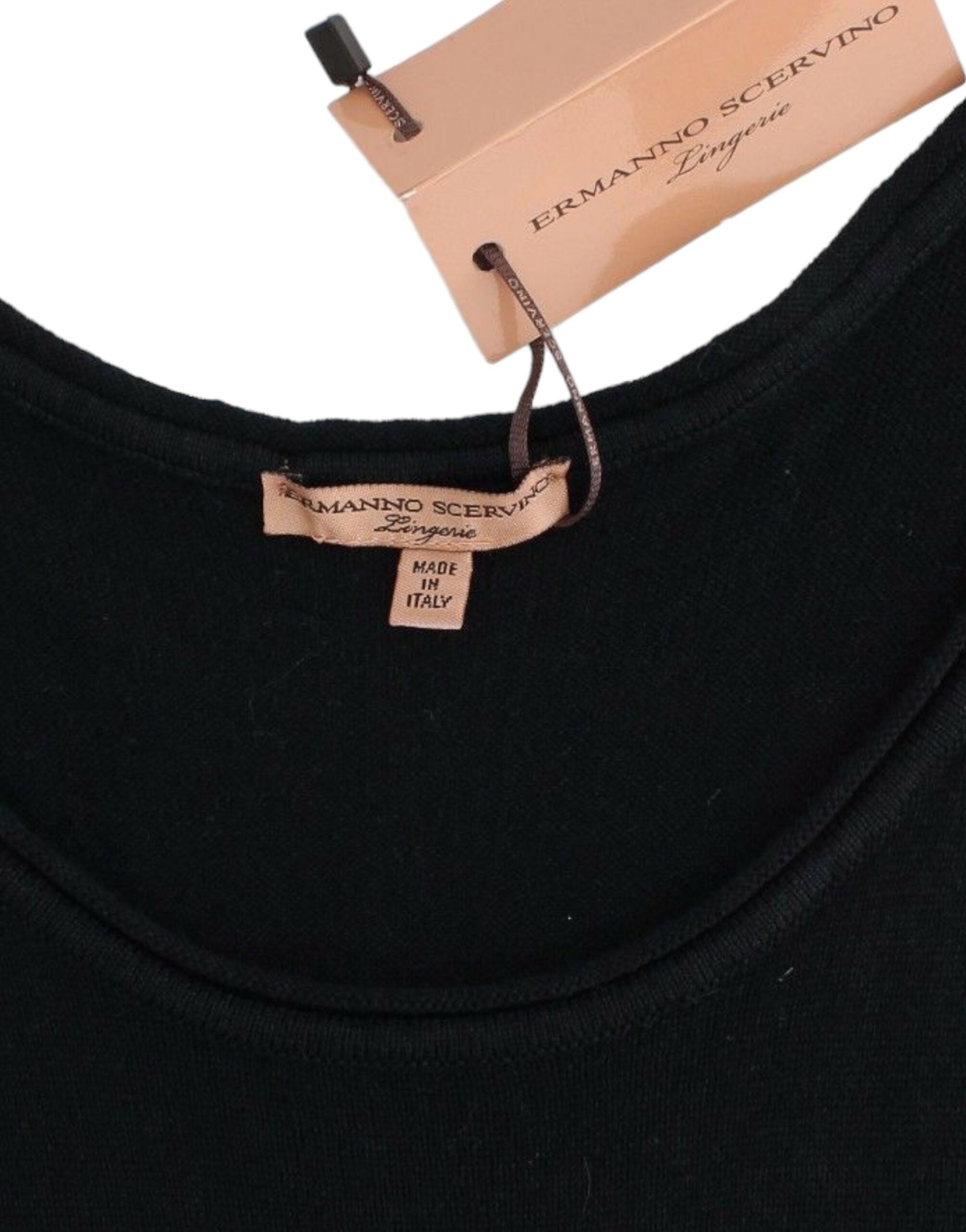 Elegant Black Cashmere Knit Top - ventzia