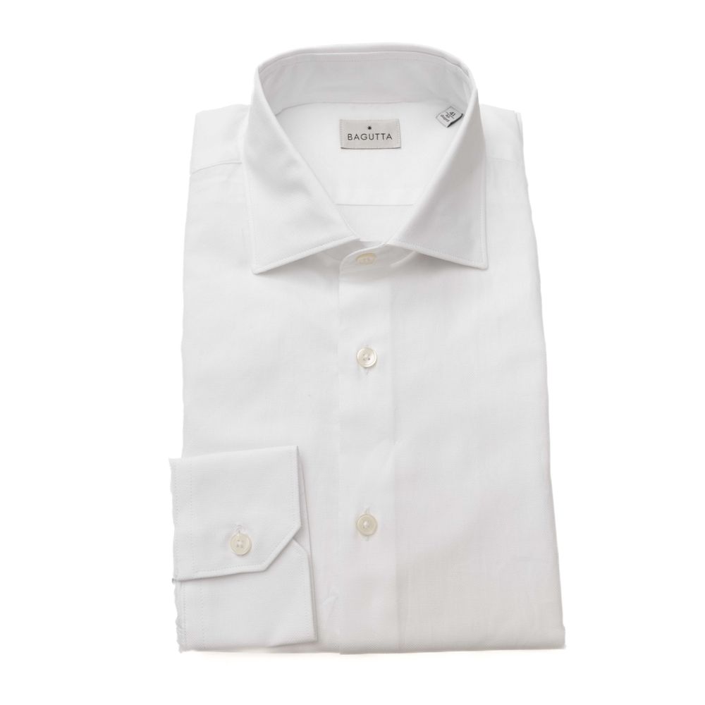 White Cotton Men Shirt - ventzia