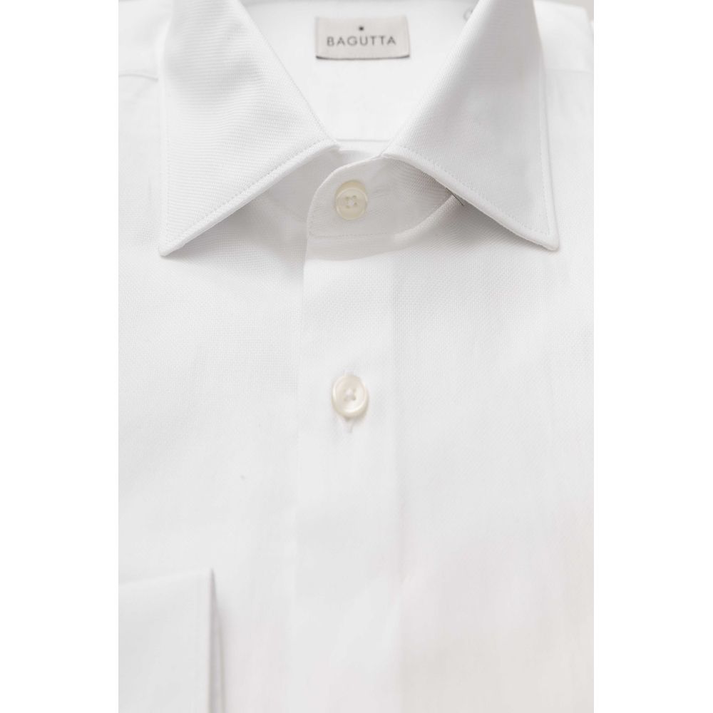 White Cotton Men Shirt - ventzia