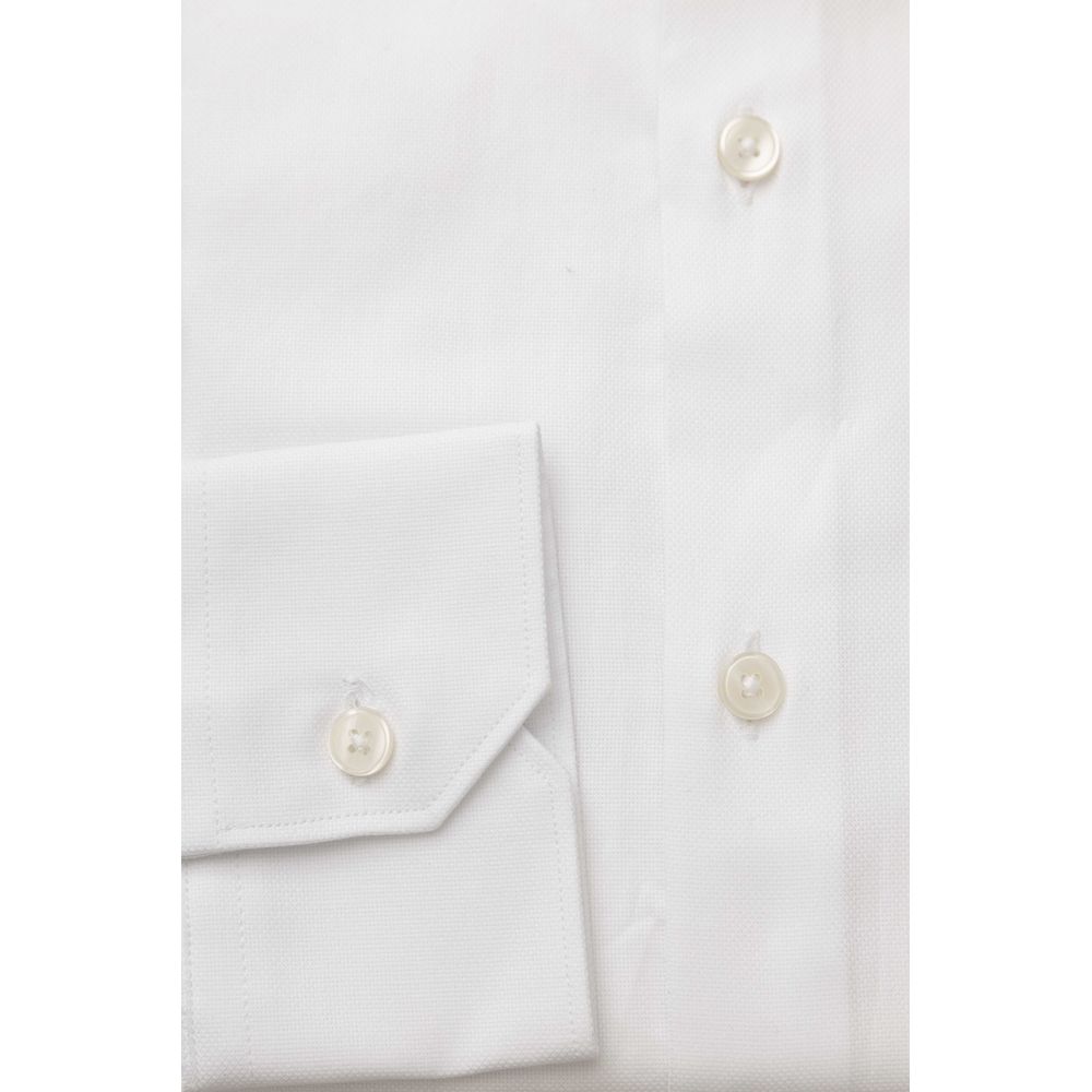 White Cotton Men Shirt - ventzia