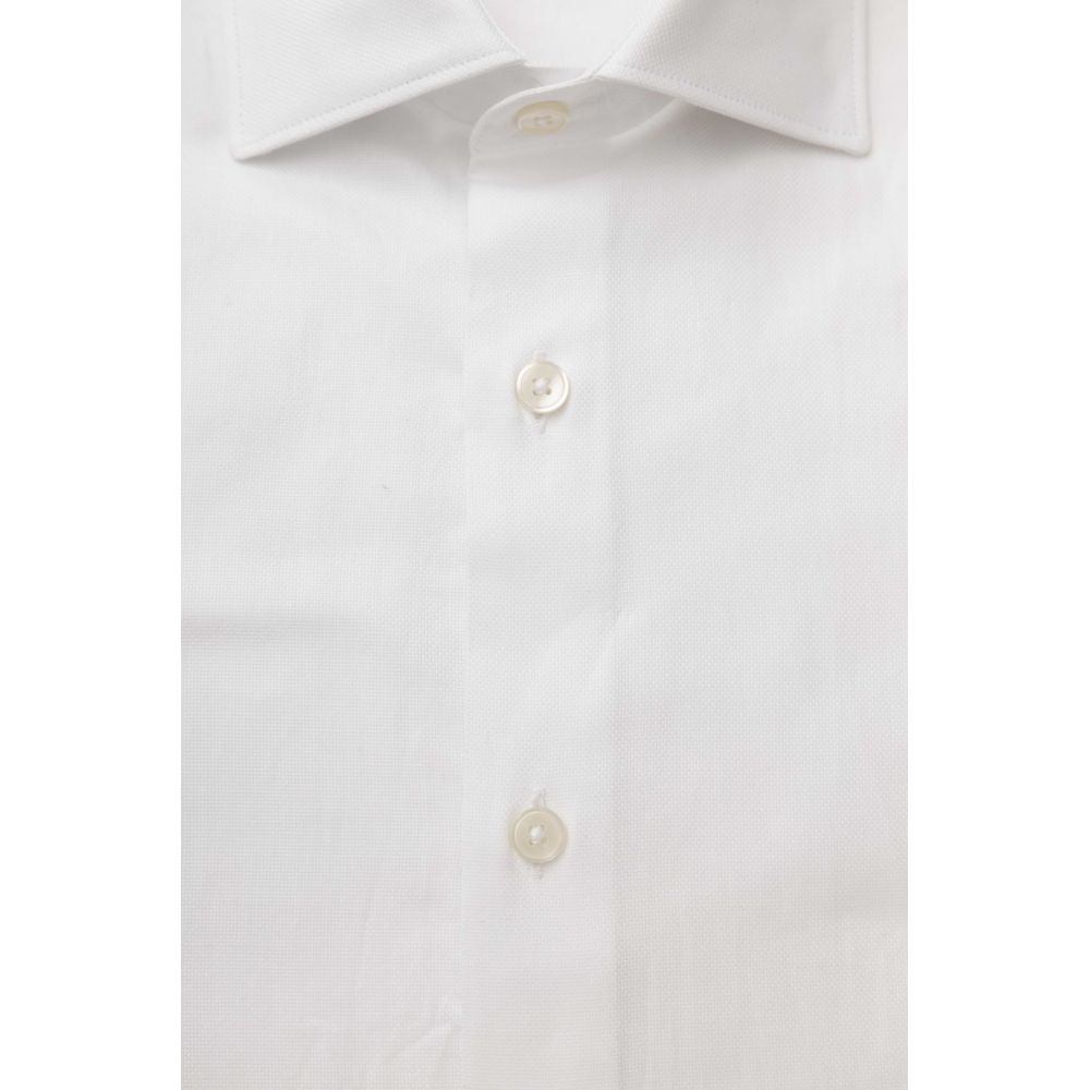 White Cotton Men Shirt - ventzia