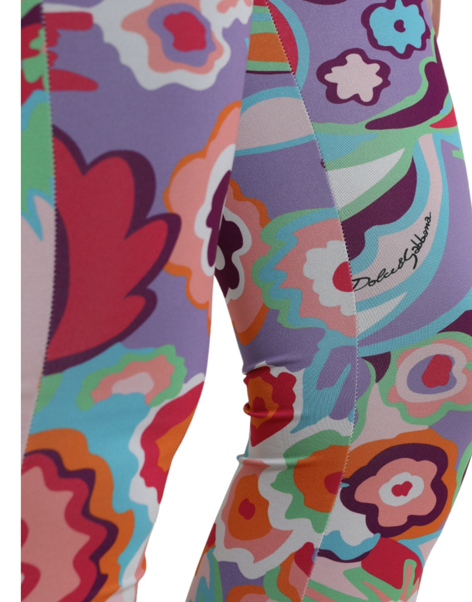 Multicolor Floral High Waist Leggings Pants - ventzia