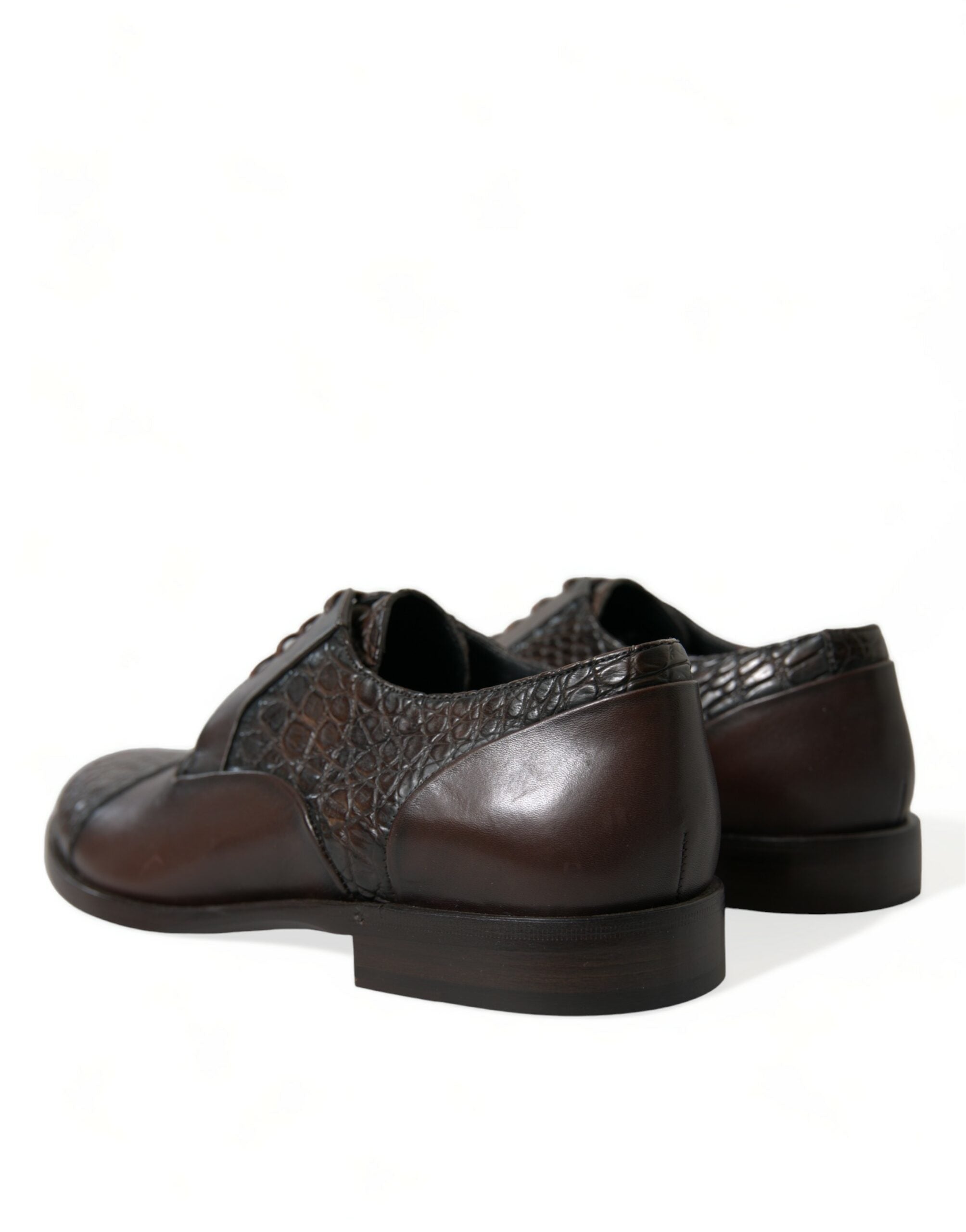 Brown Exotic Leather Lace Up Oxford Dress Shoes - ventzia