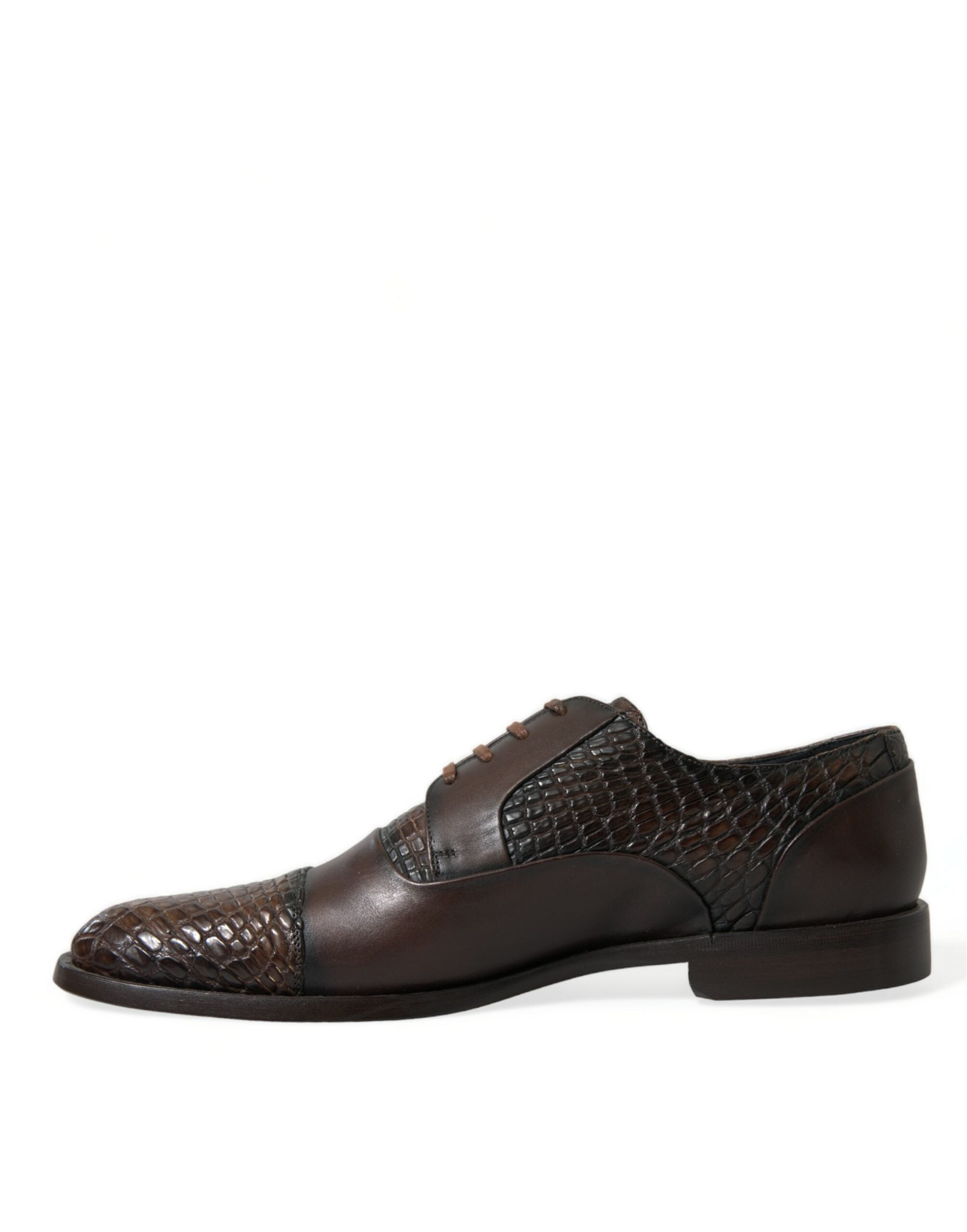 Brown Exotic Leather Lace Up Oxford Dress Shoes - ventzia