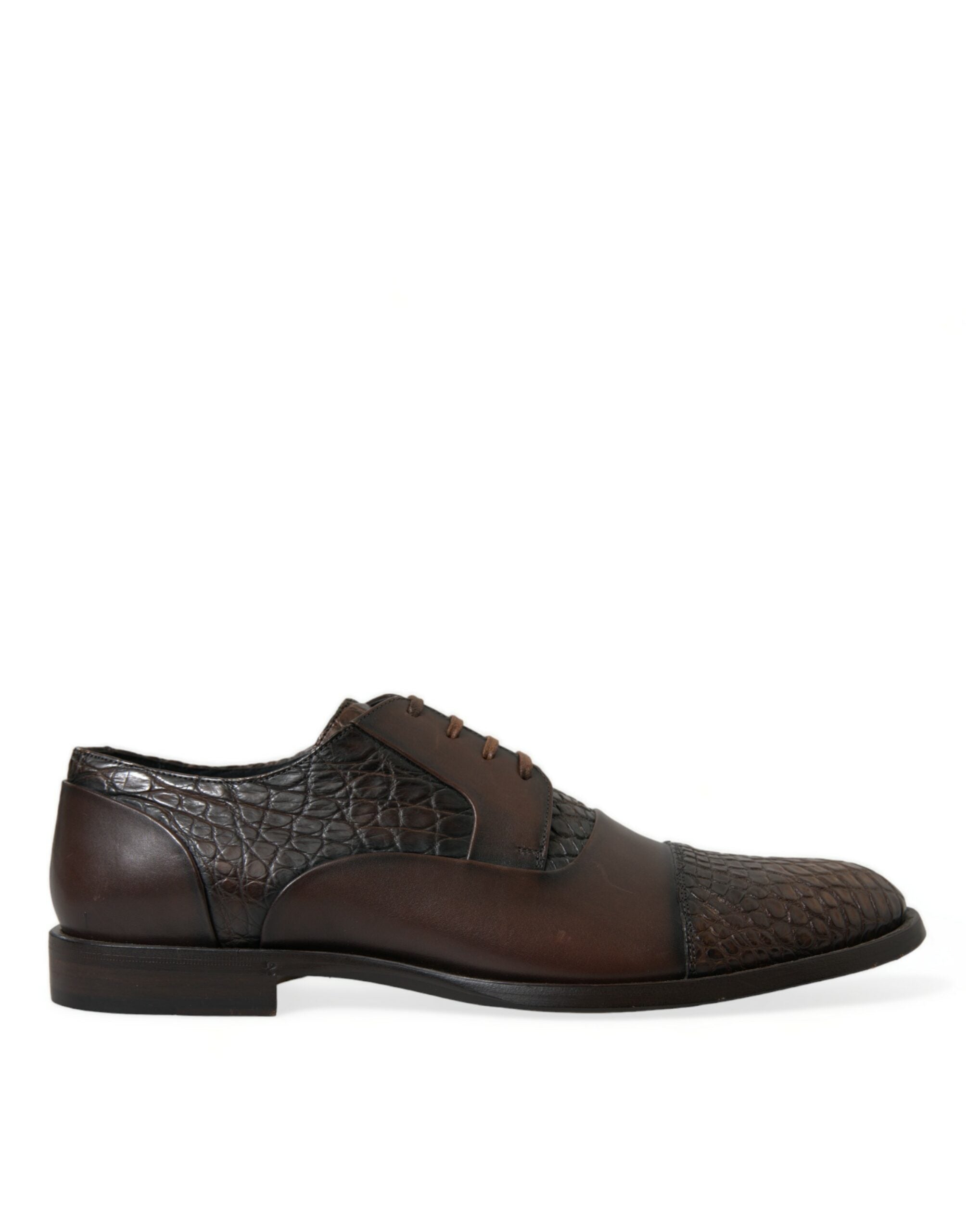 Brown Exotic Leather Lace Up Oxford Dress Shoes - ventzia