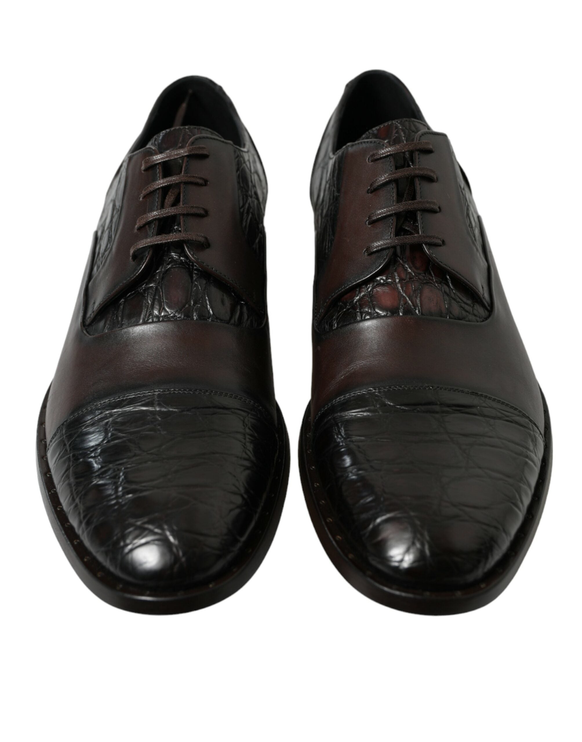 Brown Exotic Leather Formal Men Dress Shoes - ventzia