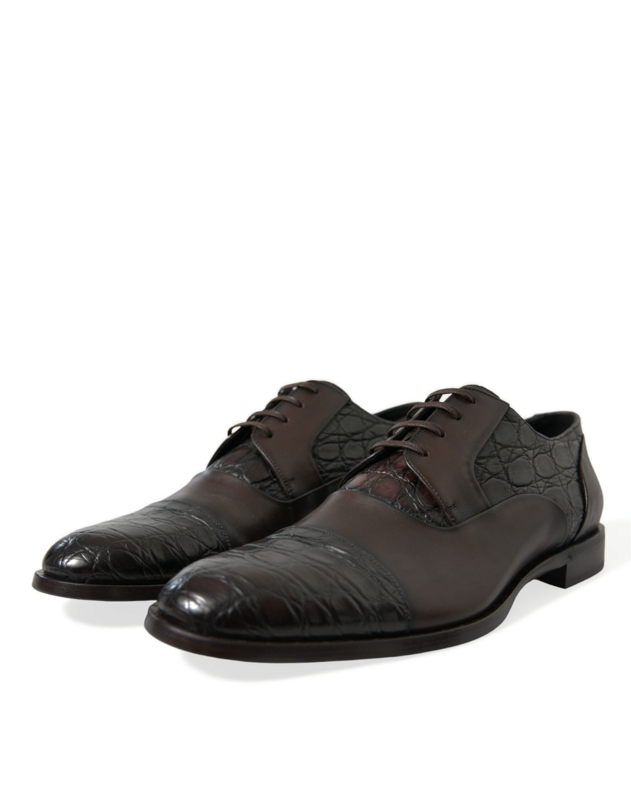 Brown Exotic Leather Formal Men Dress Shoes - ventzia