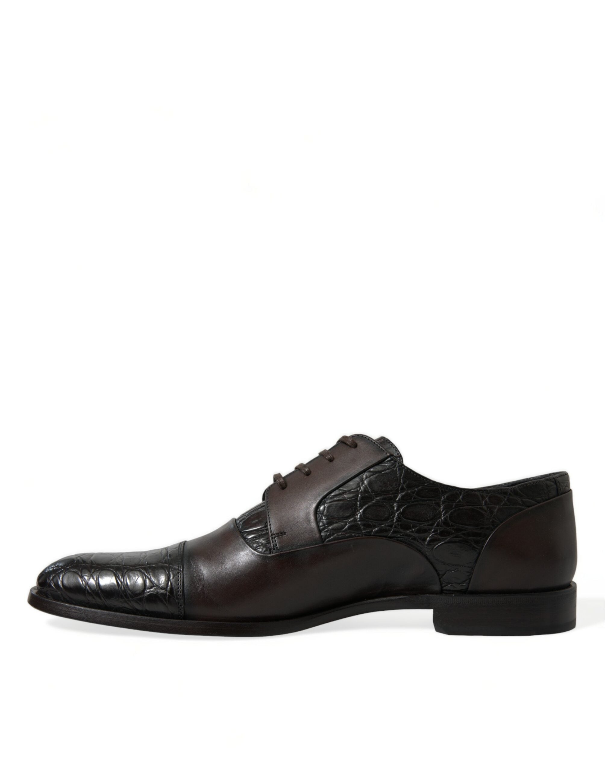 Brown Exotic Leather Formal Men Dress Shoes - ventzia