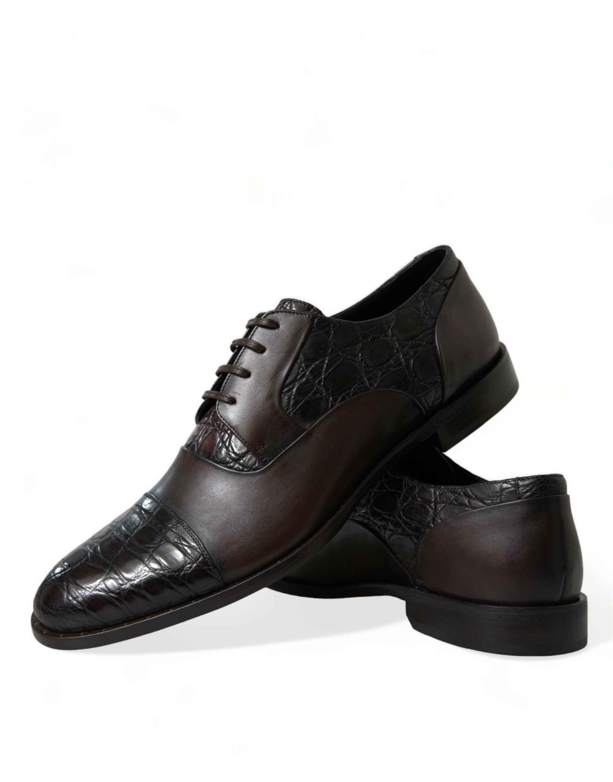 Brown Exotic Leather Formal Men Dress Shoes - ventzia