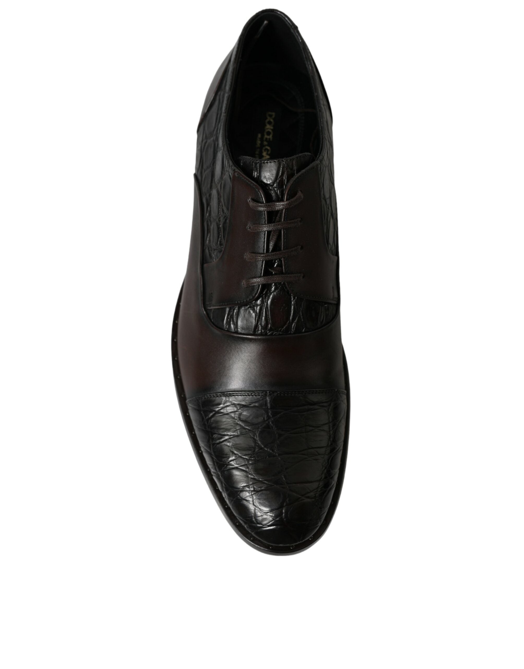 Brown Exotic Leather Formal Men Dress Shoes - ventzia