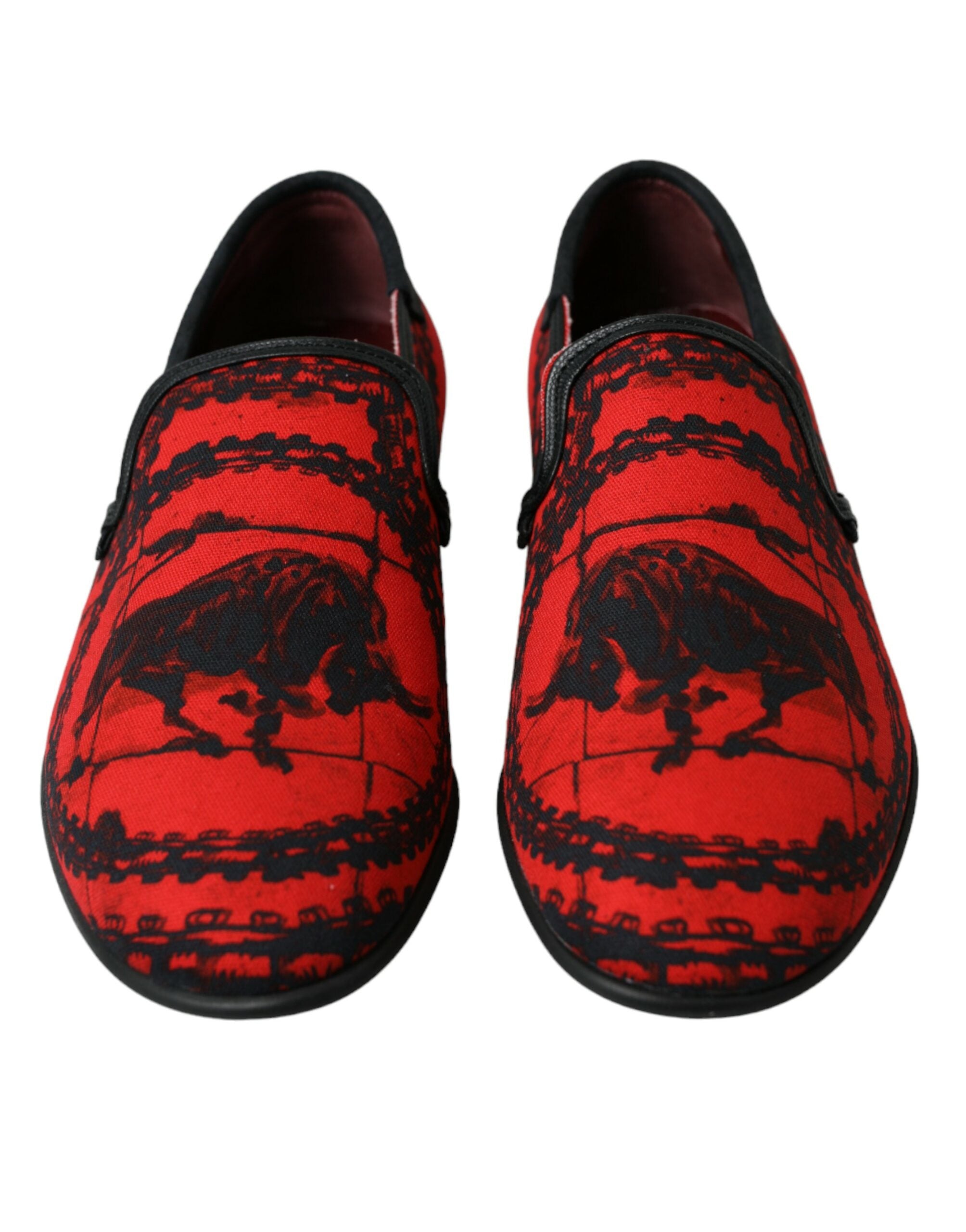 Red Black Torero Loafers Slippers Men Shoes - ventzia