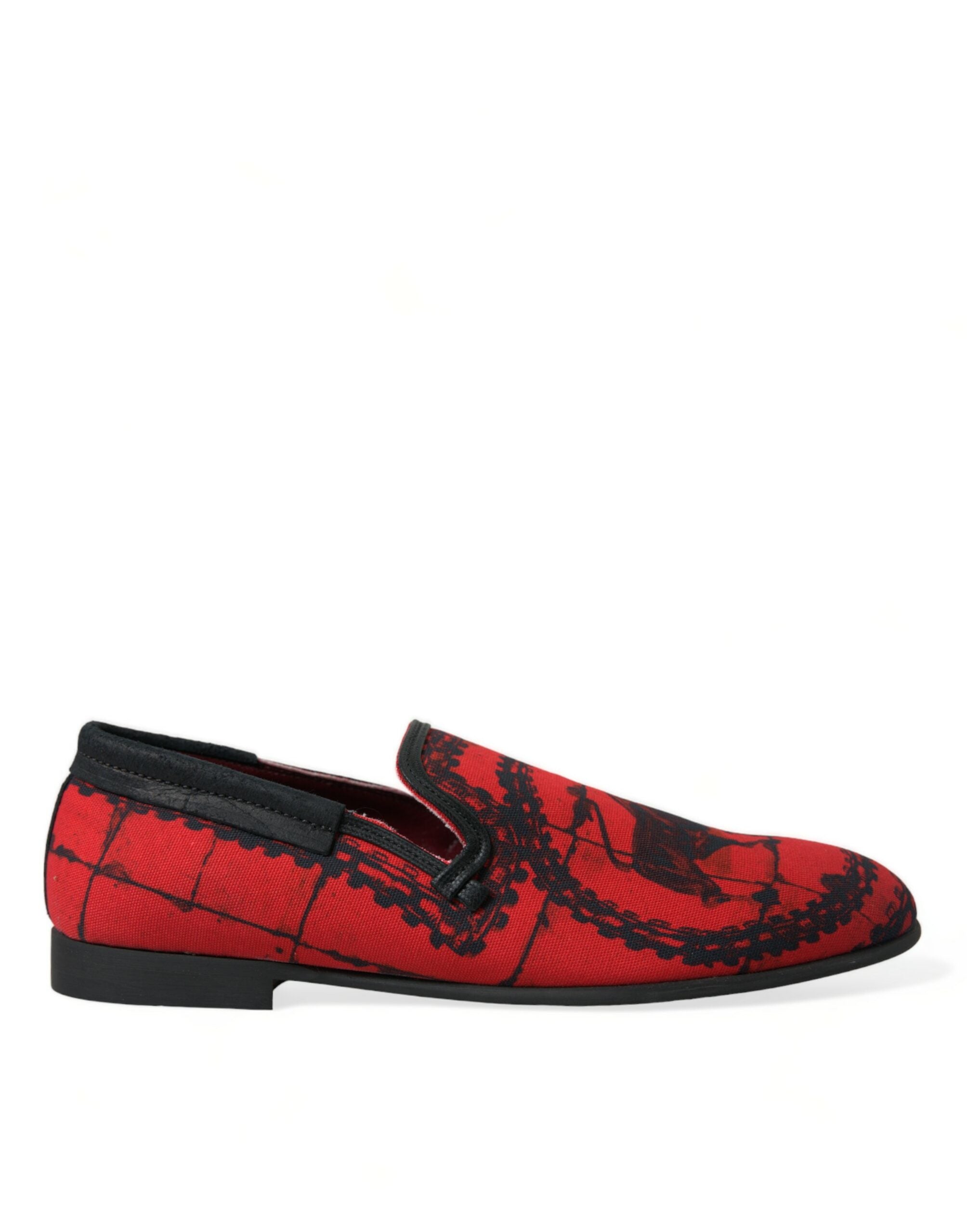 Red Black Torero Loafers Slippers Men Shoes - ventzia