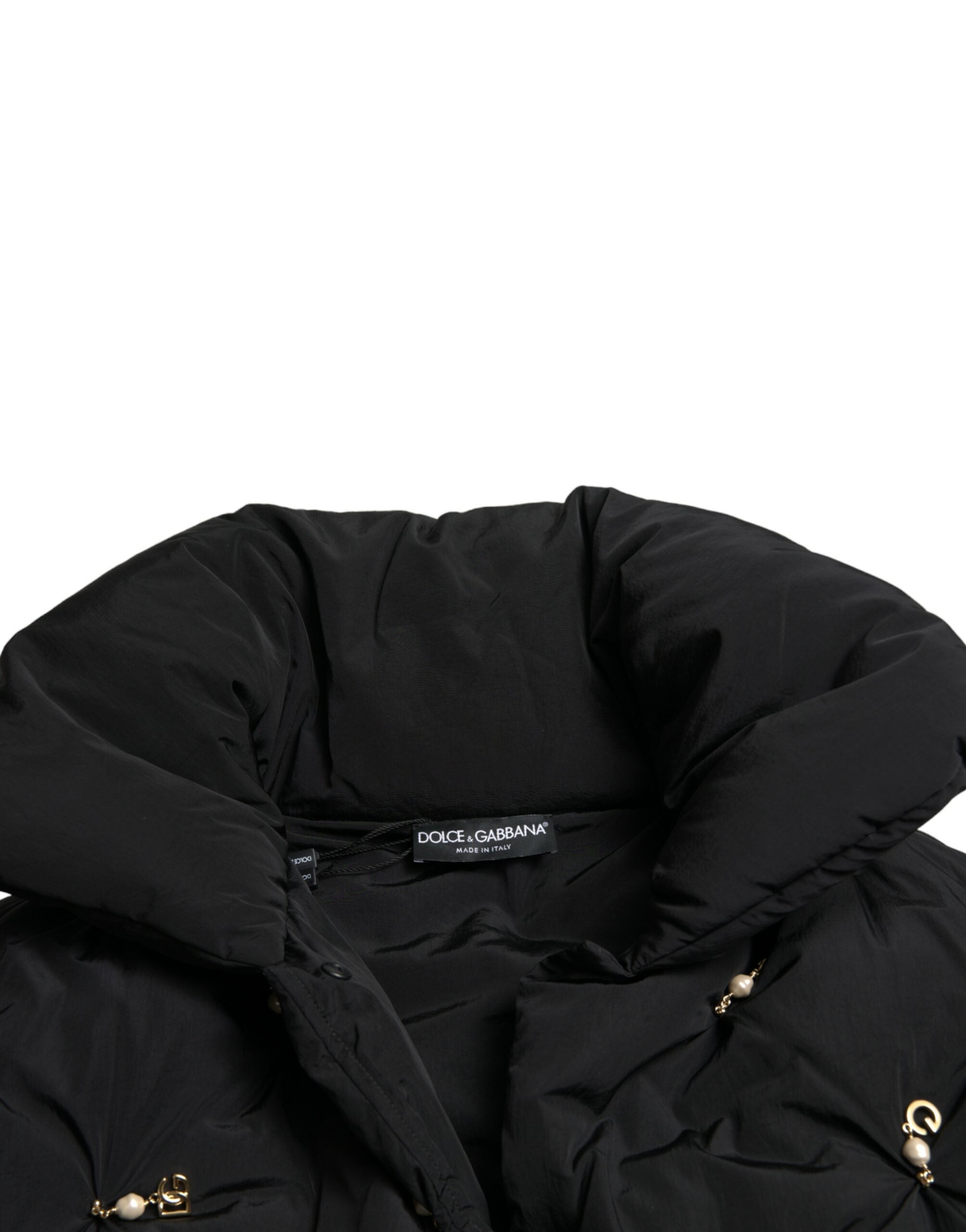Black Embellished Quilted Shell Bomber Jacket - ventzia