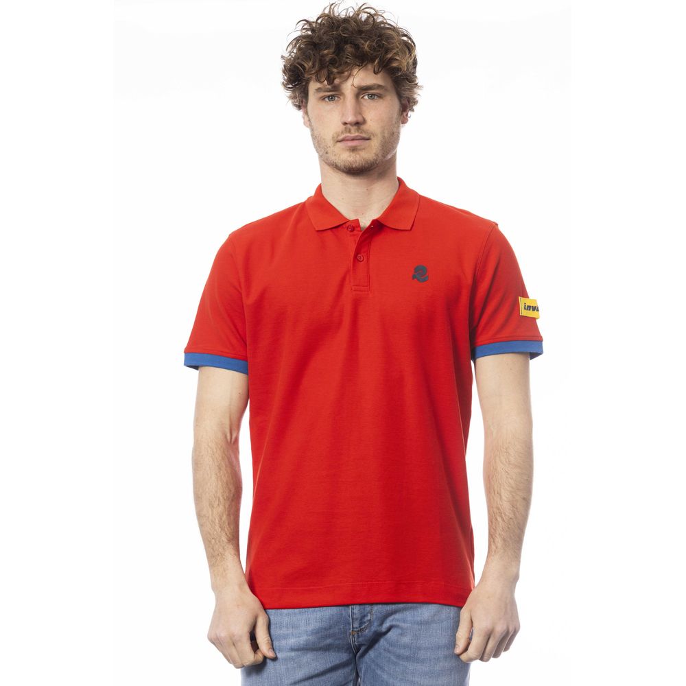 Red Cotton Men Polo Shirt - ventzia