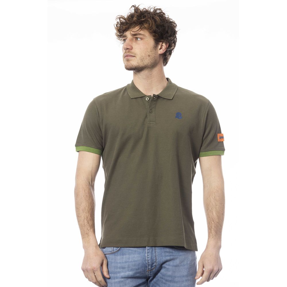 Green Cotton Men Polo Shirt - ventzia