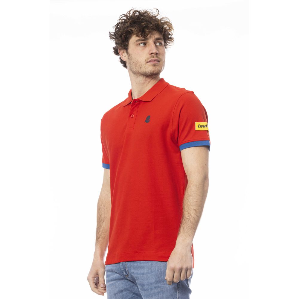 Red Cotton Men Polo Shirt - ventzia