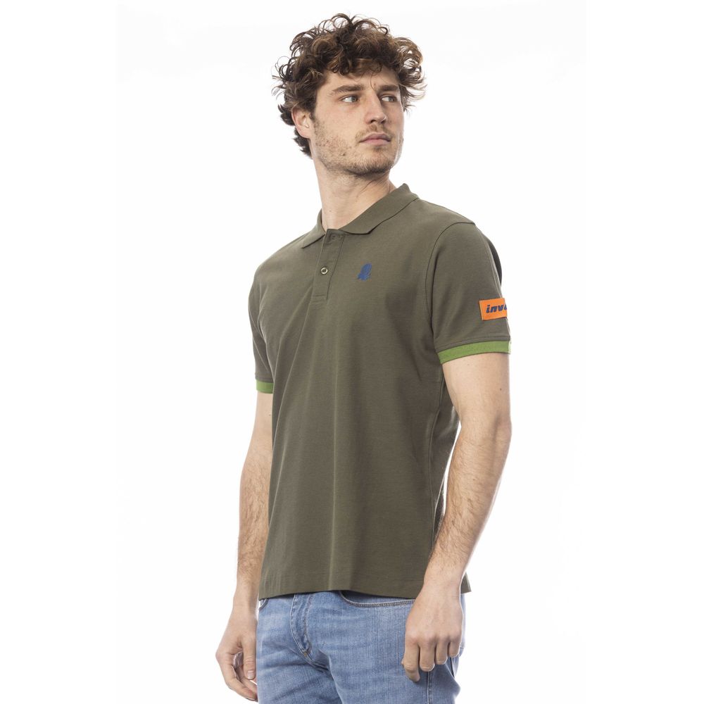 Green Cotton Men Polo Shirt - ventzia