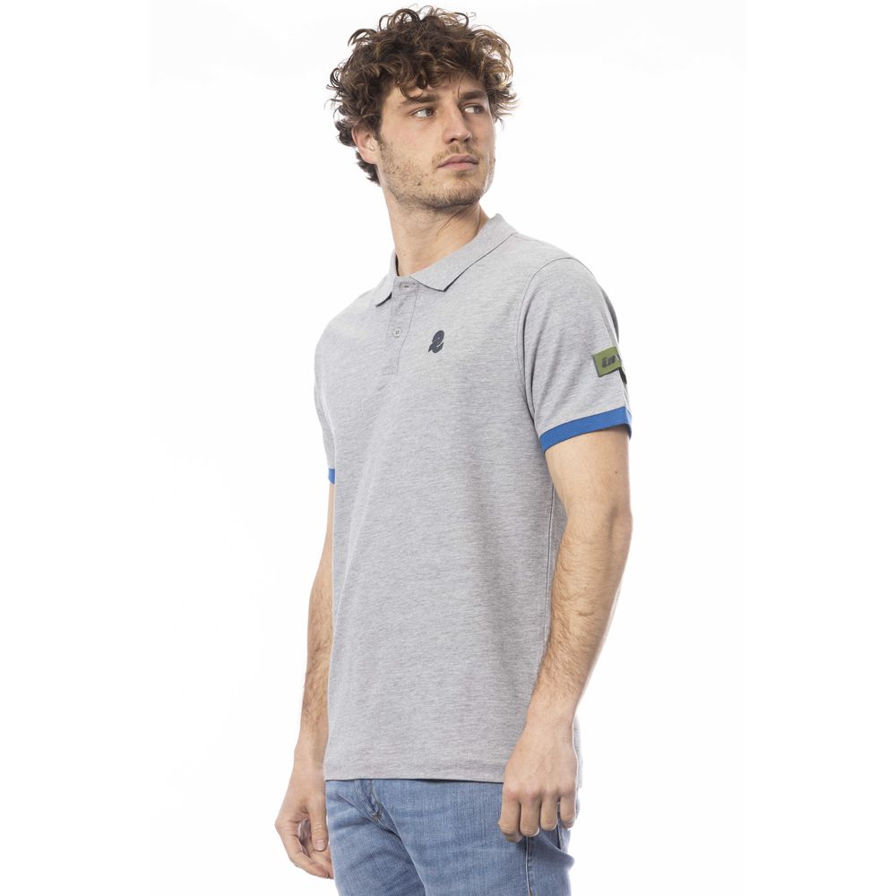 Gray Cotton Men Polo Shirt - ventzia