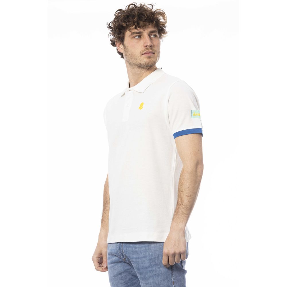 White Cotton Men Polo Shirt - ventzia