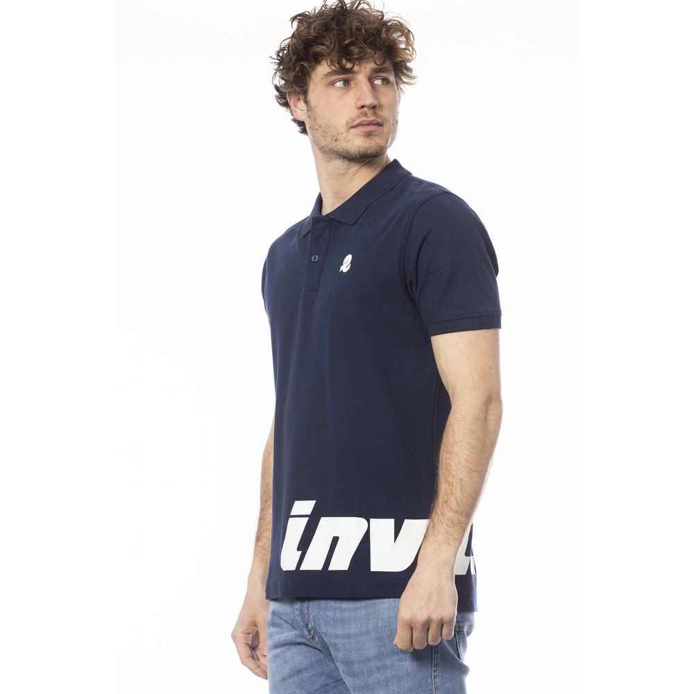 Blue Cotton Men Polo Shirt - ventzia