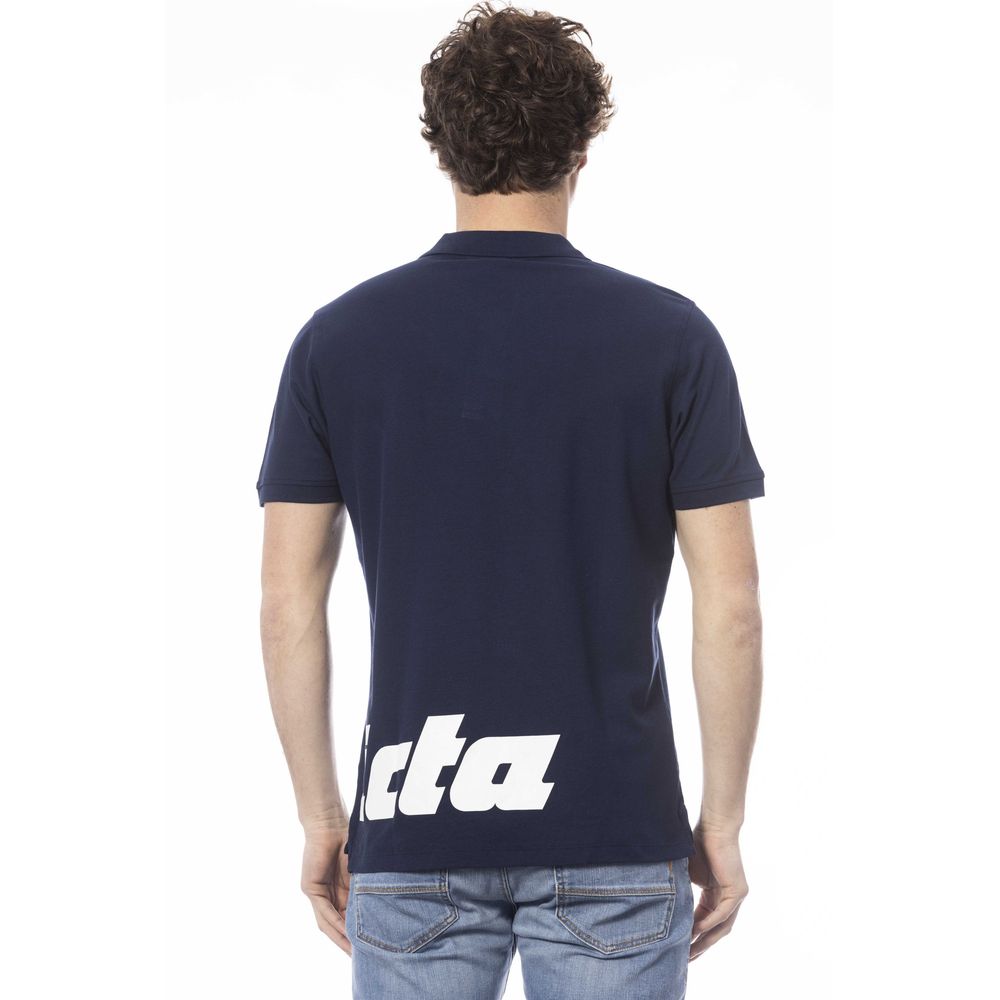 Blue Cotton Men Polo Shirt - ventzia