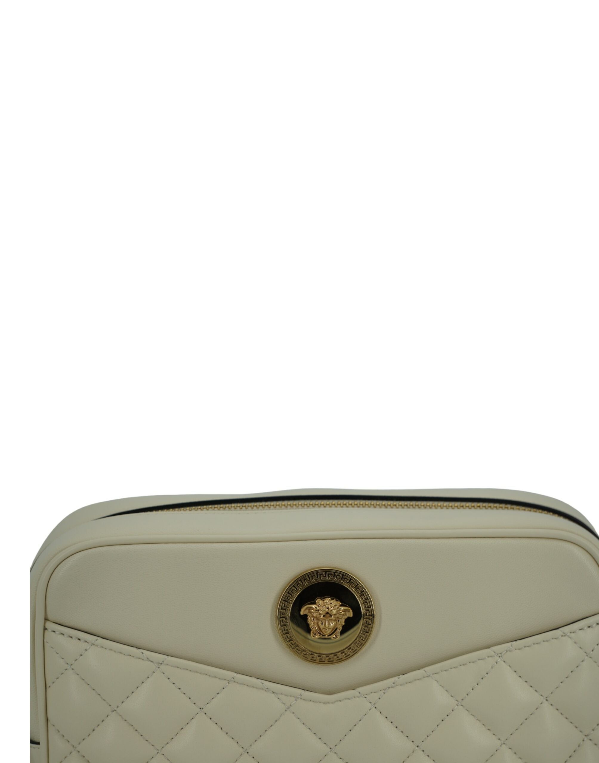 Elegant White Leather Camera Shoulder Bag - ventzia