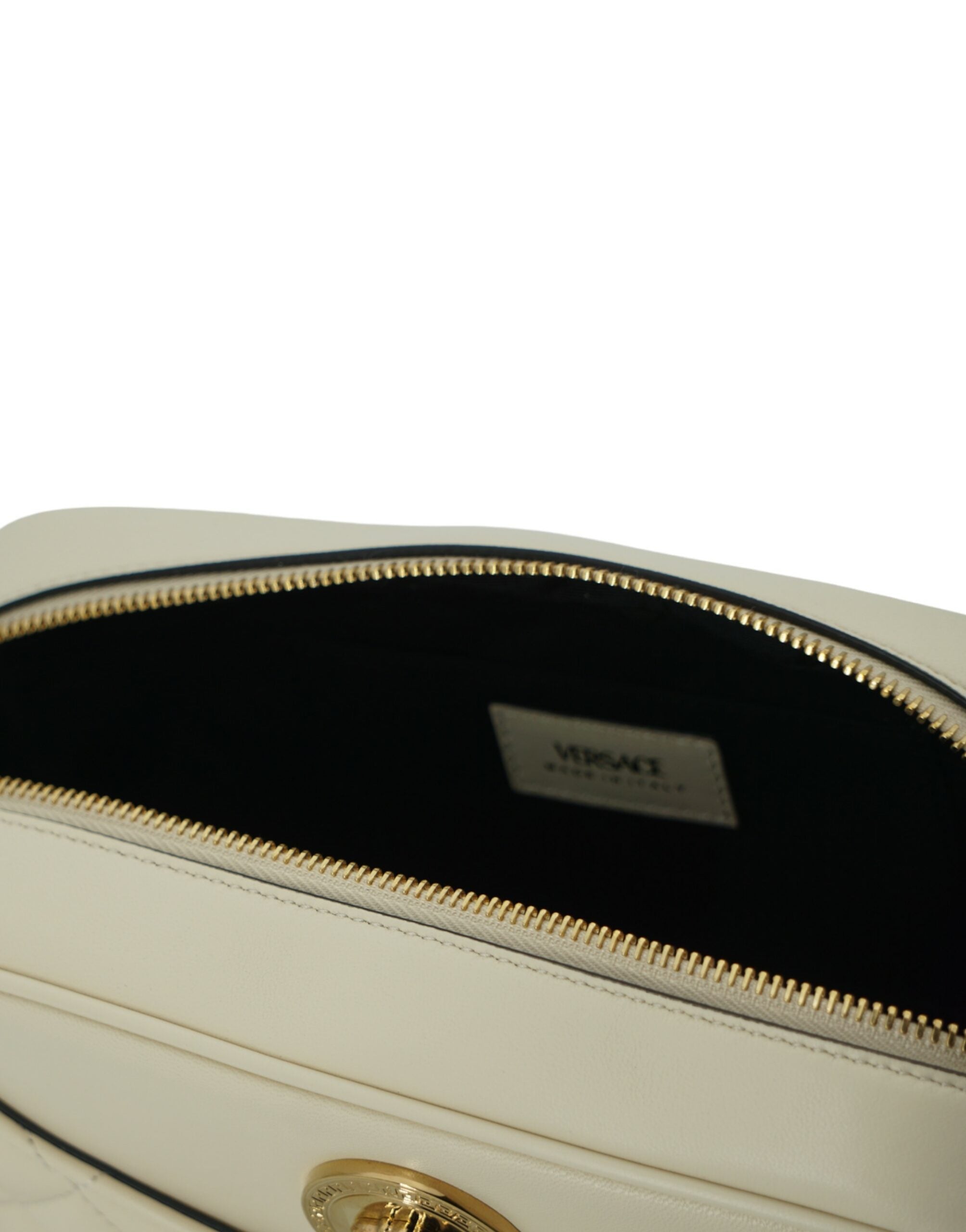 Elegant White Leather Camera Shoulder Bag - ventzia