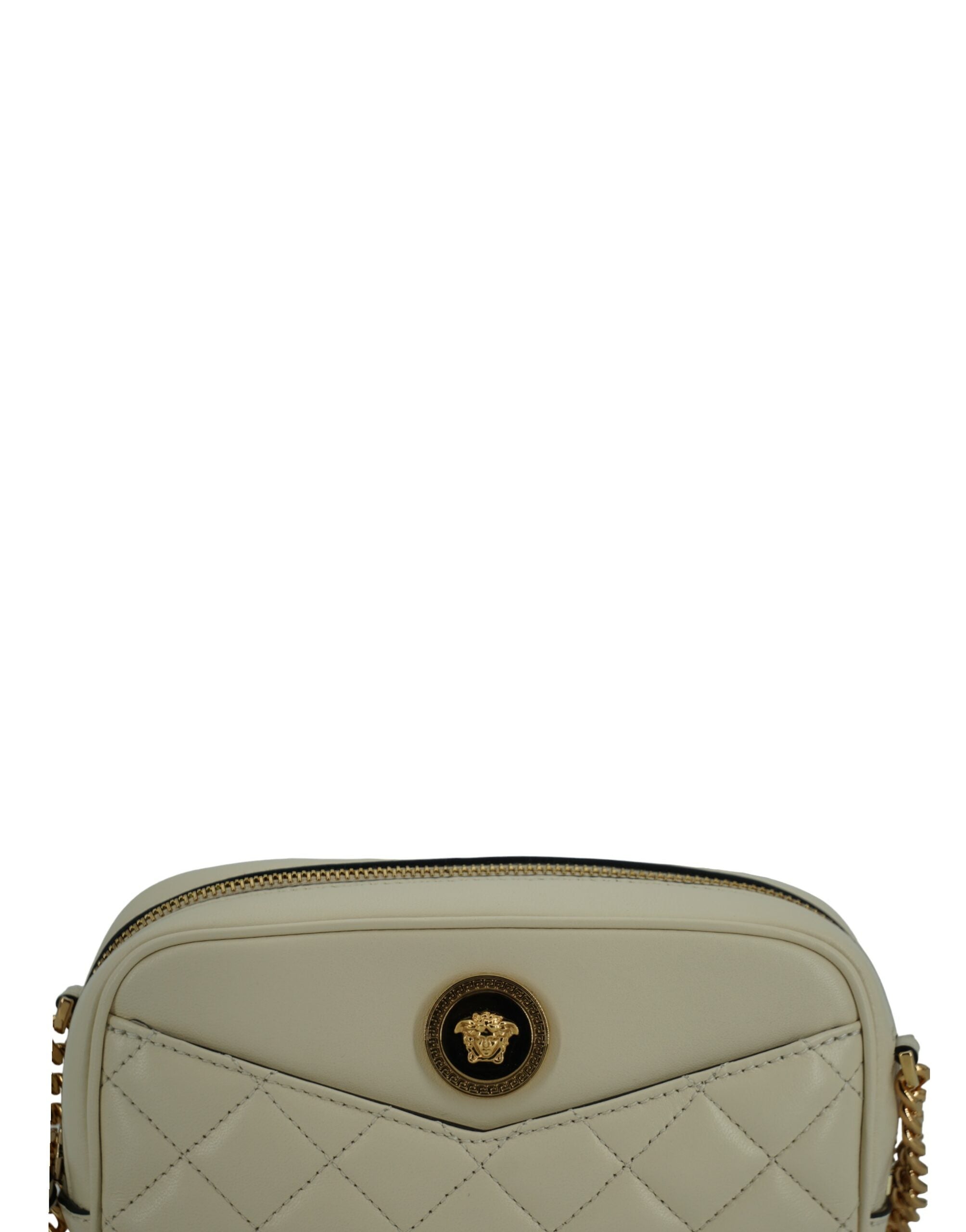 Elegant White Lamb Leather Camera Bag - ventzia
