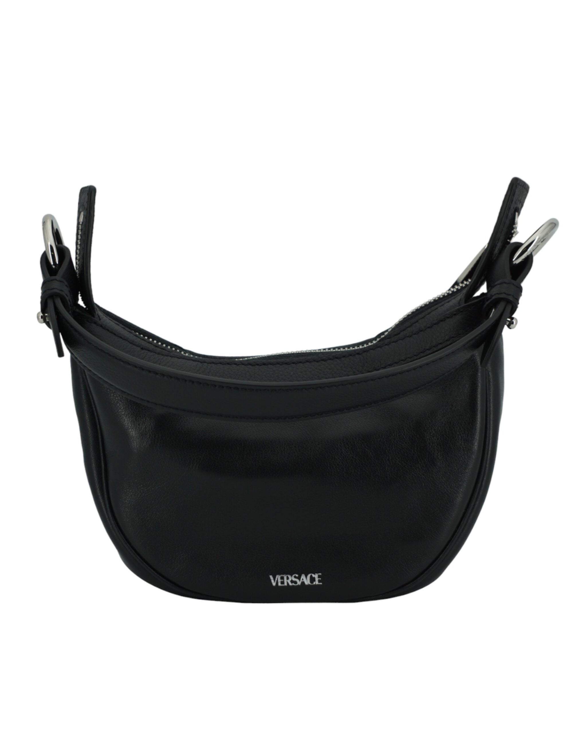 Elegant Black Mini Hobo Shoulder Bag - ventzia