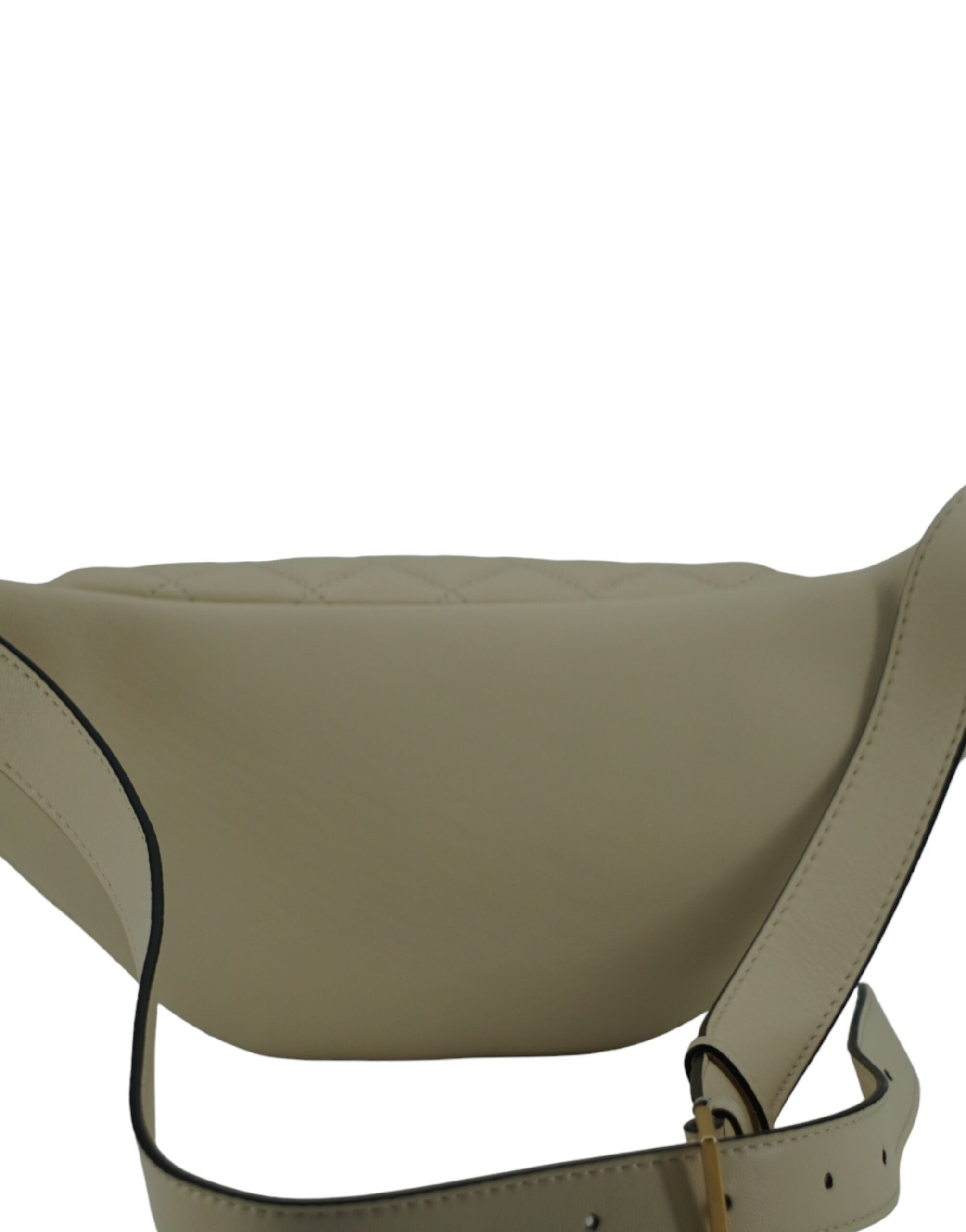 Elegant White Lamb Leather Belt Bag - ventzia