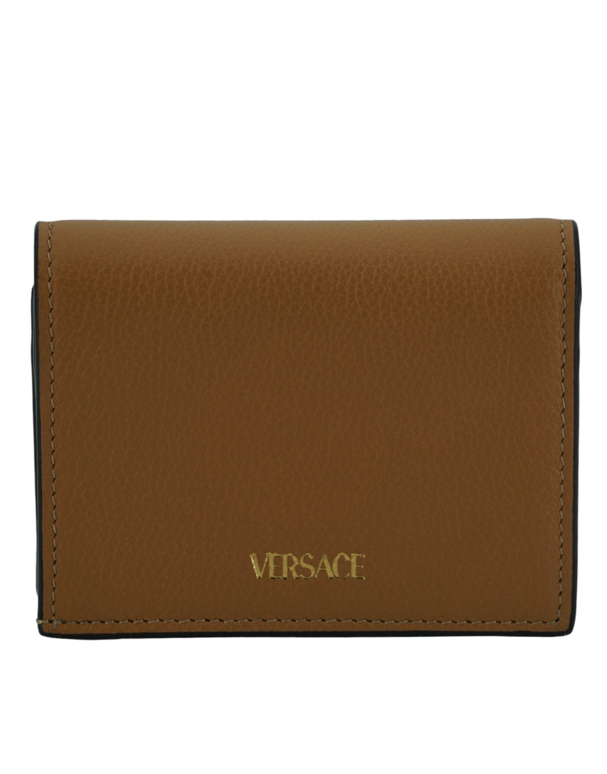 Elegant Compact Leather Wallet in Brown - ventzia