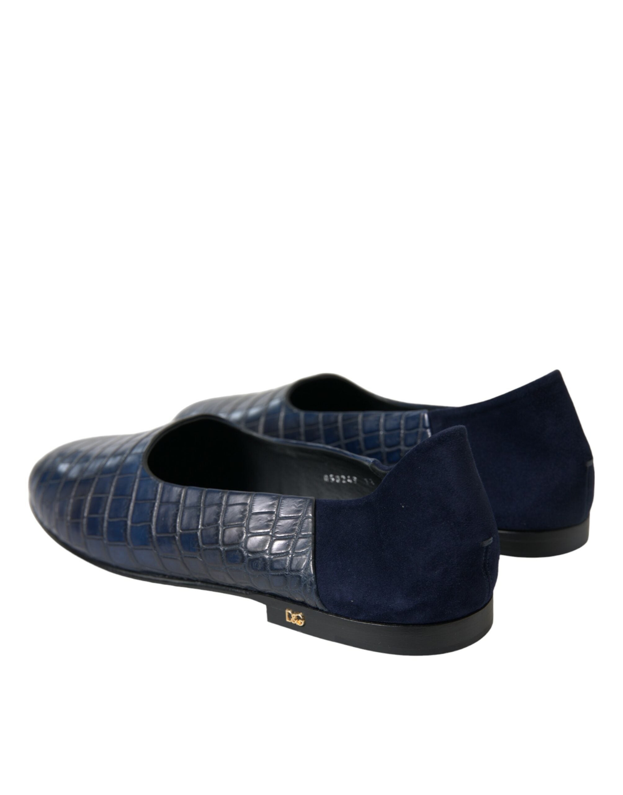 Blue Crocodile Leather Loafers Slip On Shoes - ventzia