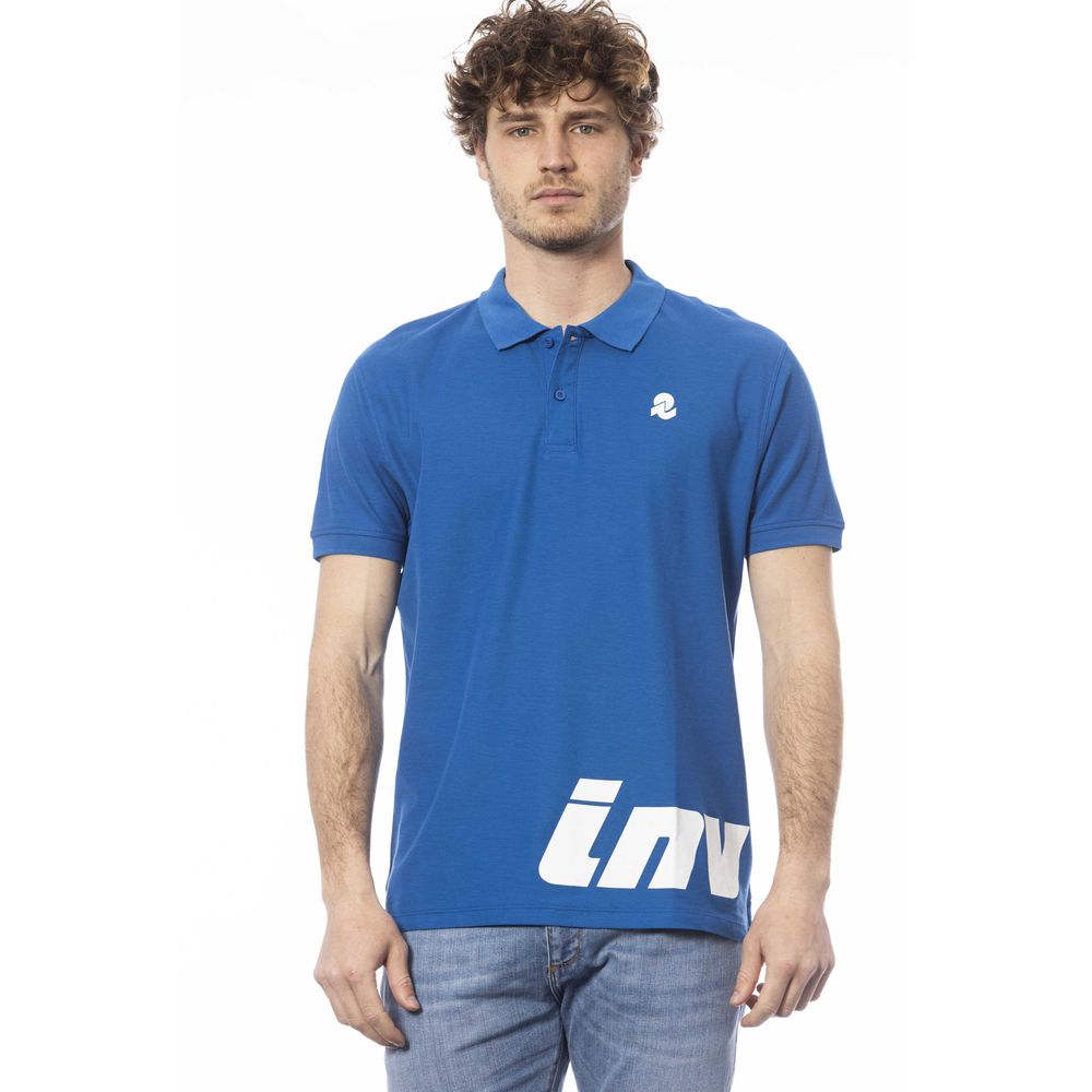 Blue Cotton Men Polo Shirt - ventzia