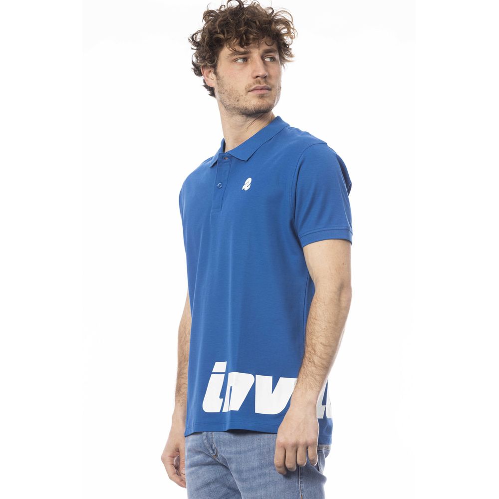 Blue Cotton Men Polo Shirt - ventzia
