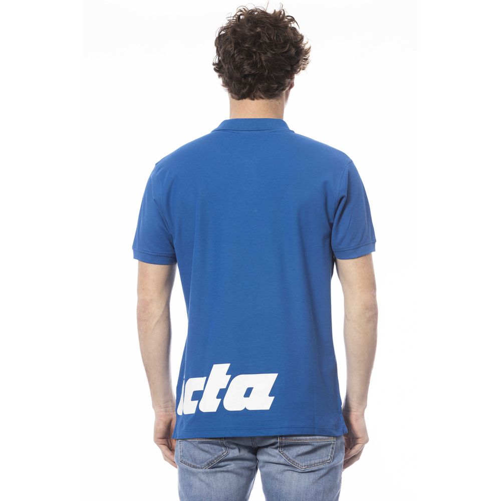 Blue Cotton Men Polo Shirt - ventzia
