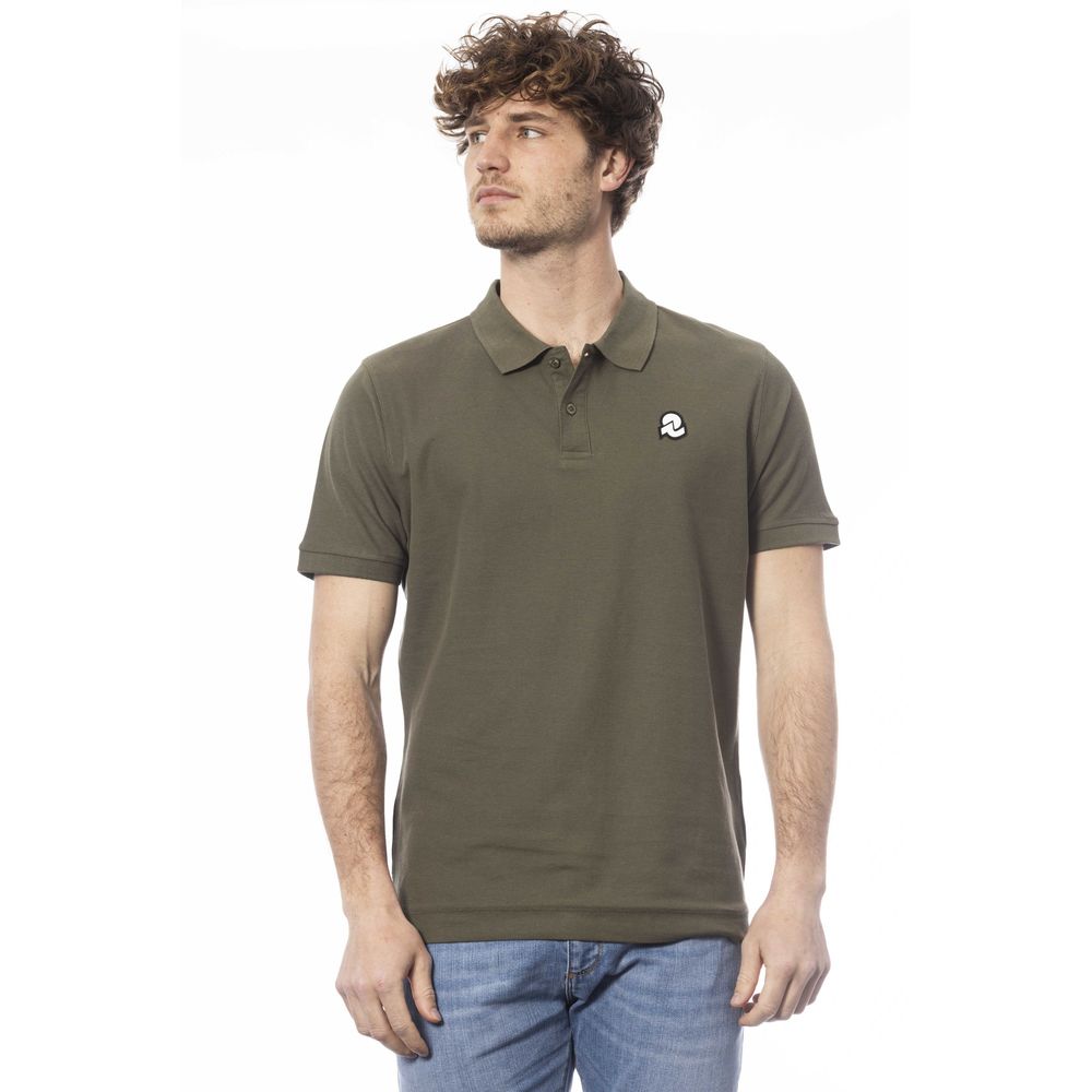 Green Cotton Men Polo Shirt - ventzia