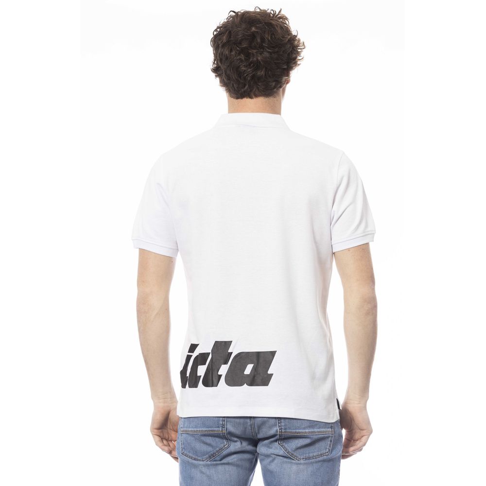White Cotton Men Polo Shirt - ventzia