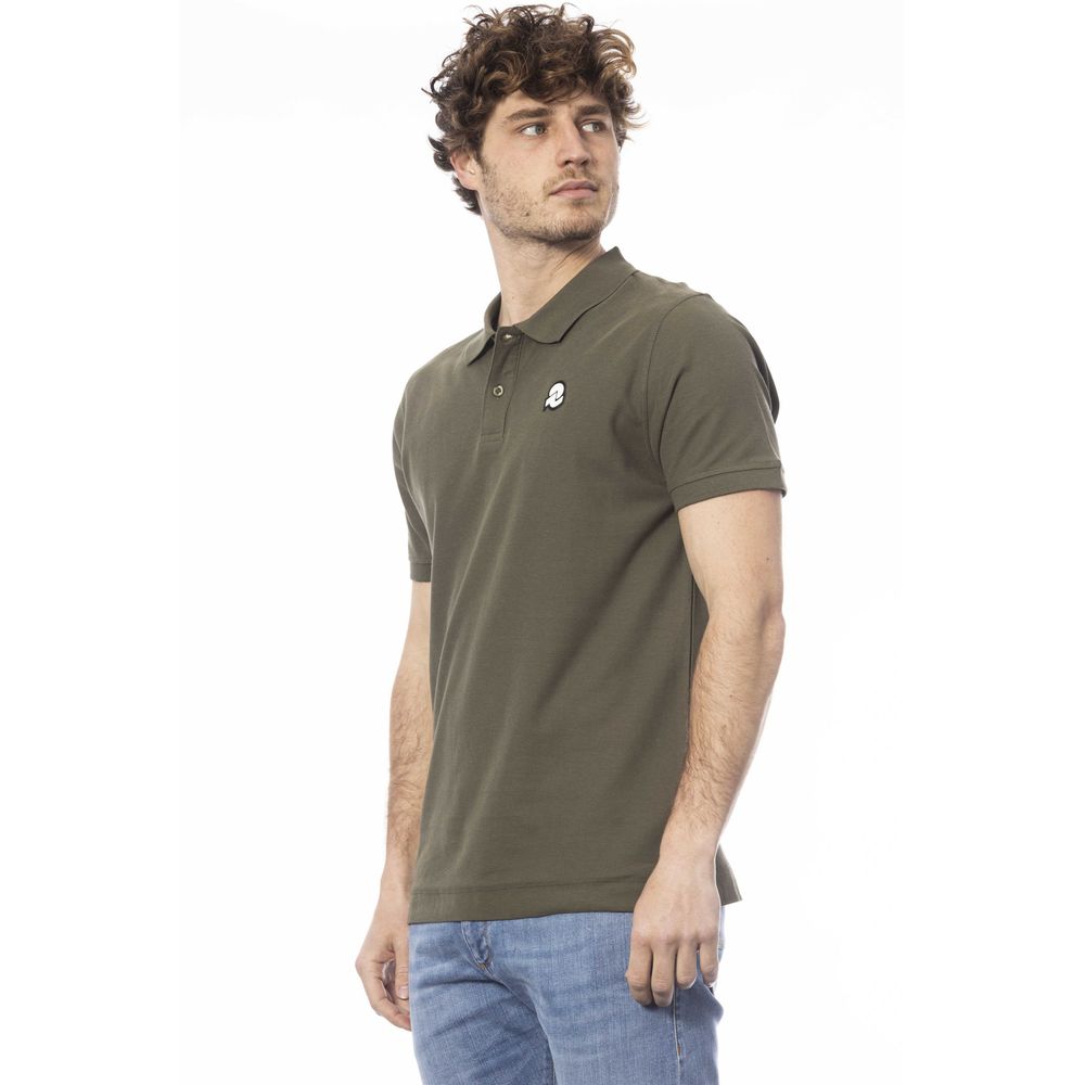 Green Cotton Men Polo Shirt - ventzia