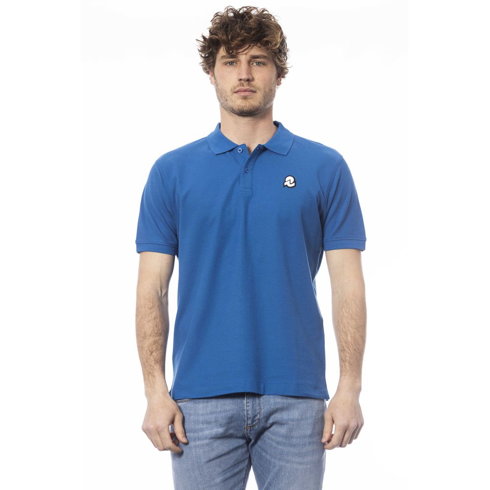 Blue Cotton Men Polo Shirt - ventzia