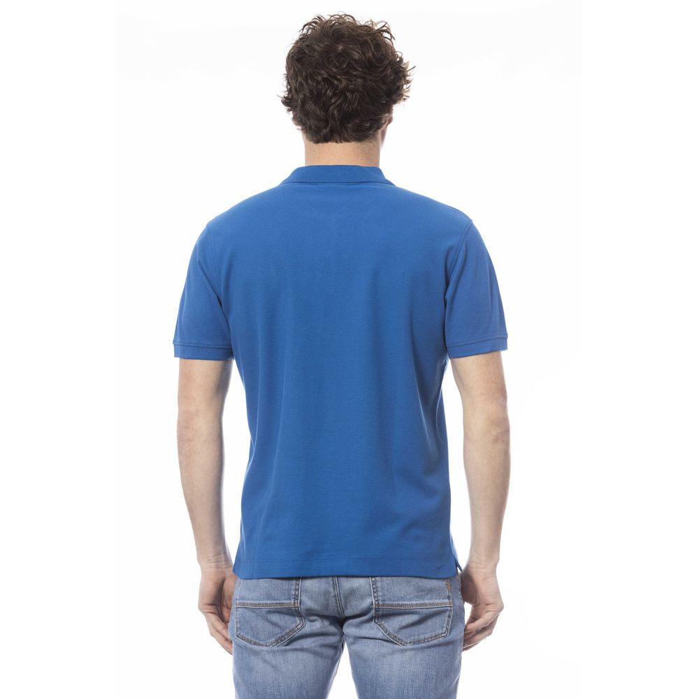 Blue Cotton Men Polo Shirt - ventzia
