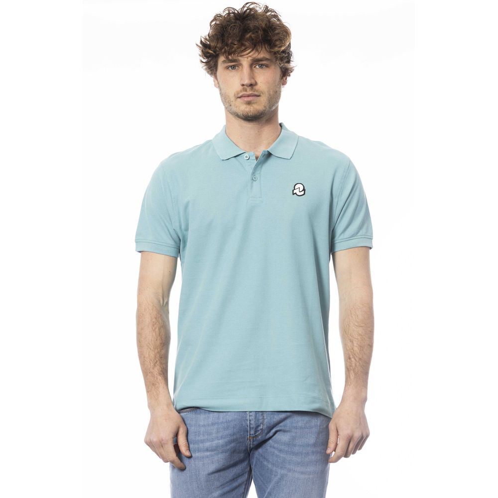 Light Blue Cotton Men Polo Shirt - ventzia