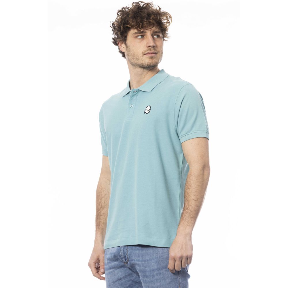 Light Blue Cotton Men Polo Shirt - ventzia