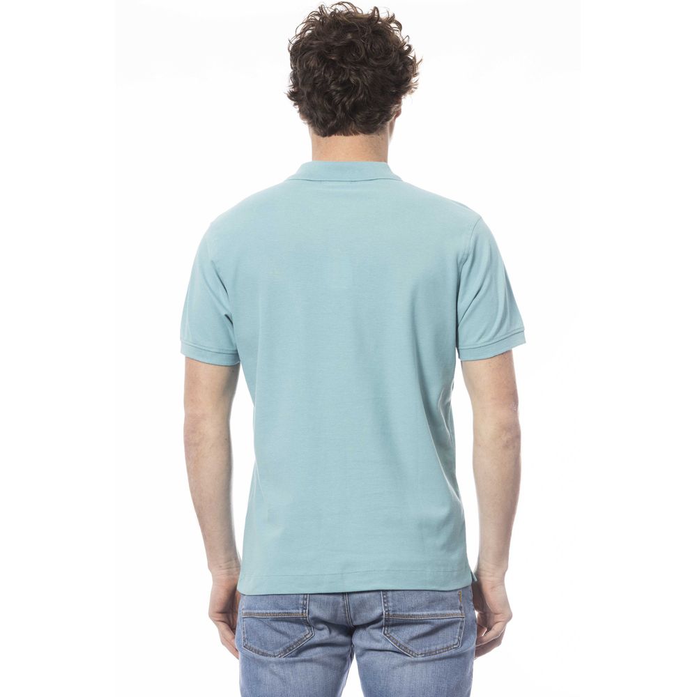 Light Blue Cotton Men Polo Shirt - ventzia