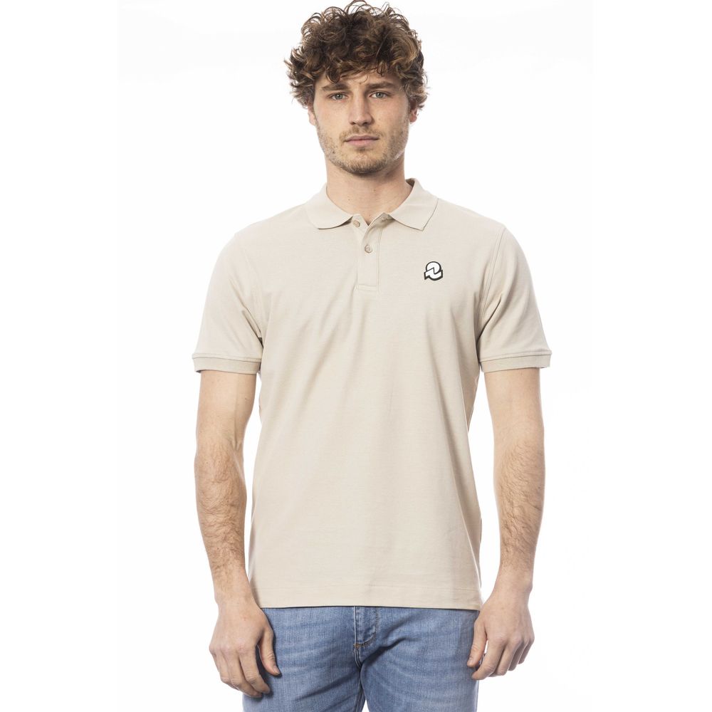 Beige Cotton Men Polo Shirt - ventzia