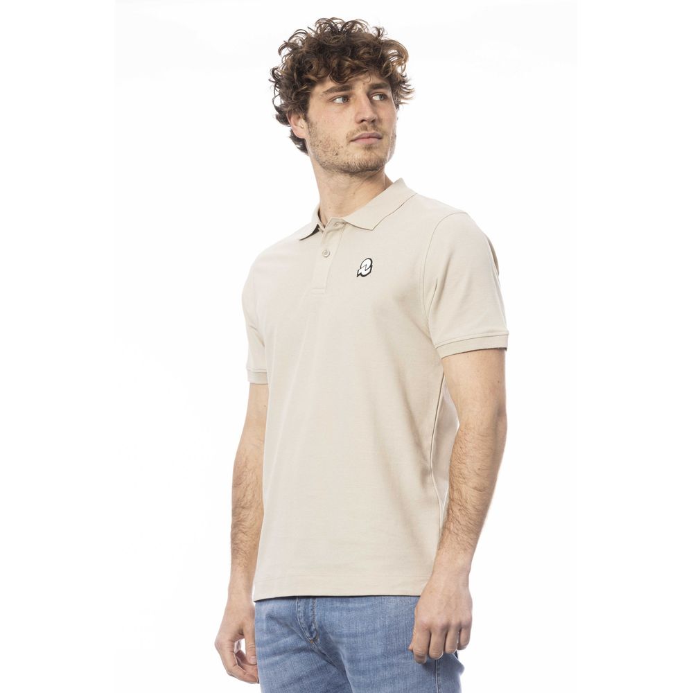 Beige Cotton Men Polo Shirt - ventzia