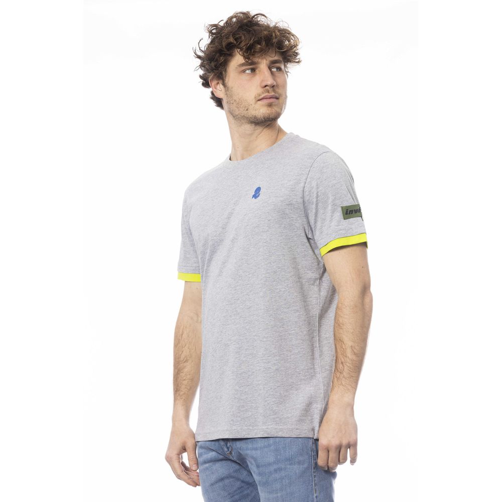 Gray Cotton Men T-Shirt - ventzia
